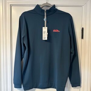 New Men's Navy Ole Miss Quarter-Zip Pull Over